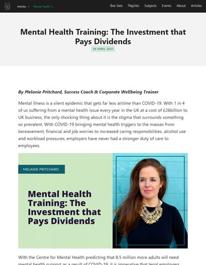 press mental health training the investment that pays dividends